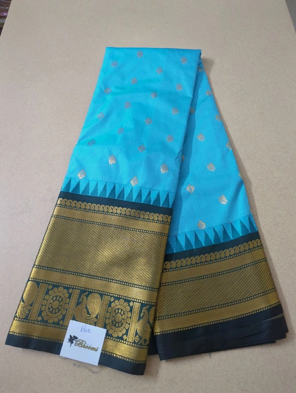 SEMI GADWAL PATTU - blue