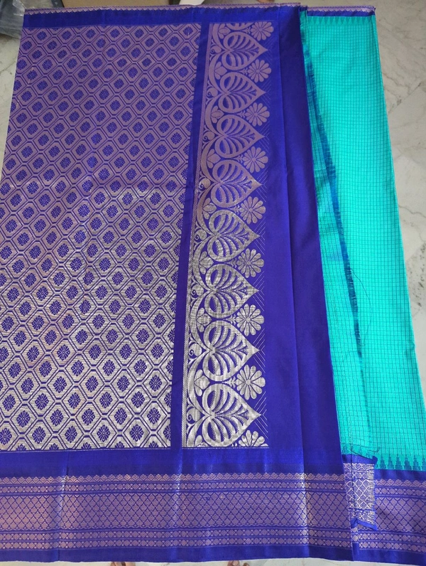 SEMI GADWAL PATTU - teal green