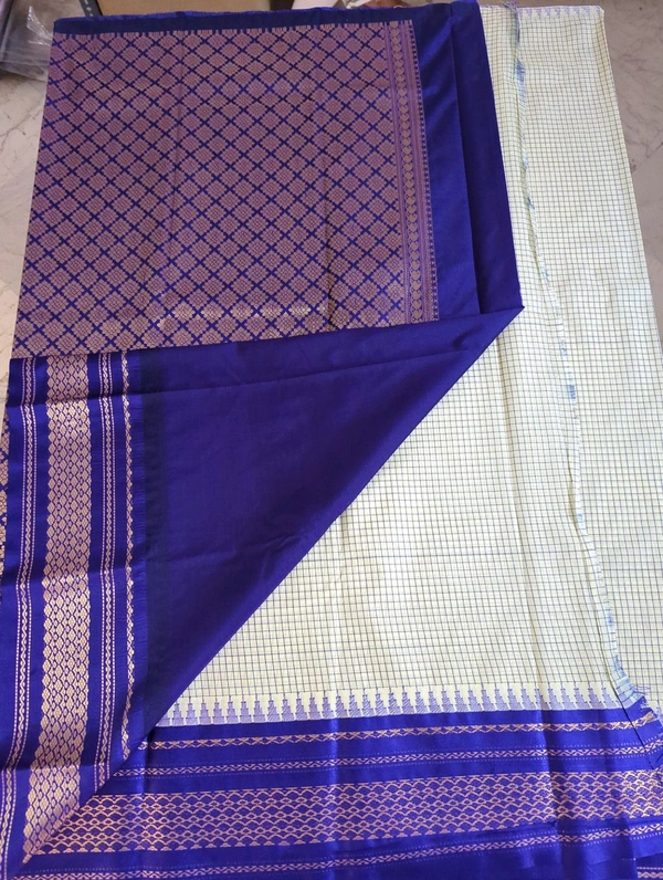 SEMI GADWAL PATTU - Cream