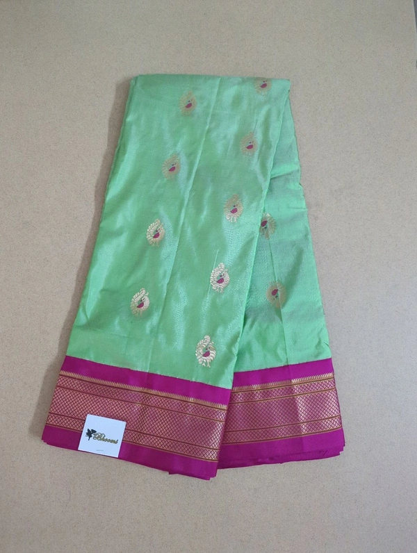 PURE HANDLOOM NARAYANAPET PYTHANI - Green