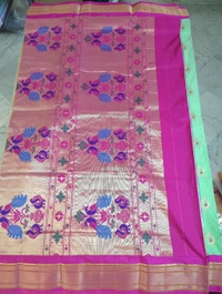 PURE HANDLOOM NARAYANAPET PYTHANI - Green