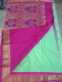 PURE HANDLOOM NARAYANAPET PYTHANI - Green