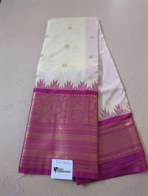 SEMI GADWAL PATTU - pink border