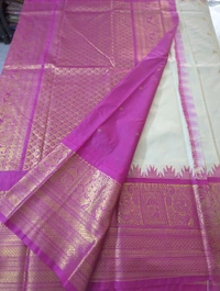 SEMI GADWAL PATTU - pink border