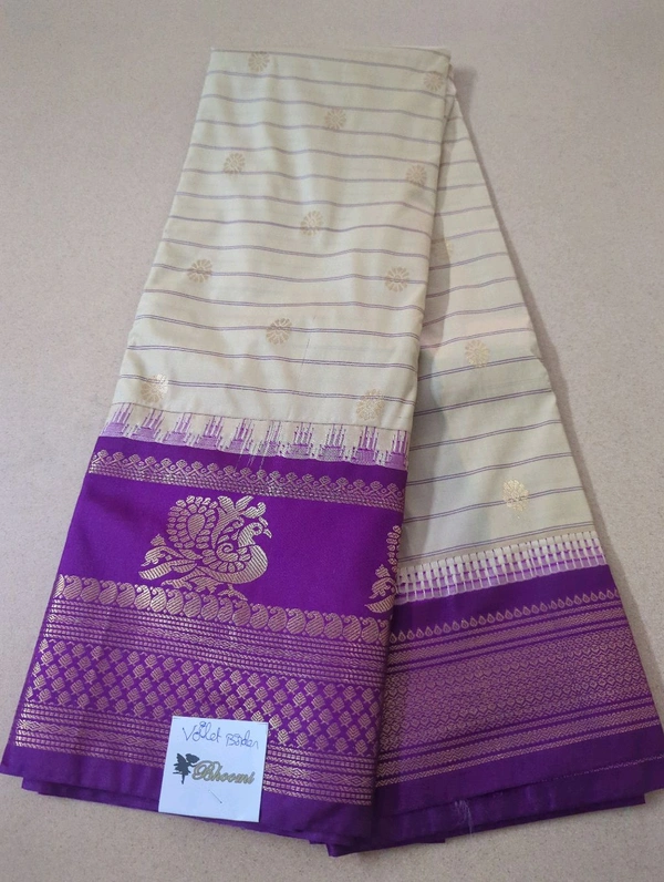 SEMI GADWAL PATTU - violet border