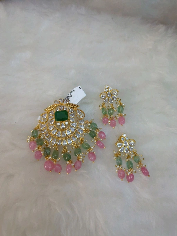 Poliki Stone Pendent Set - green