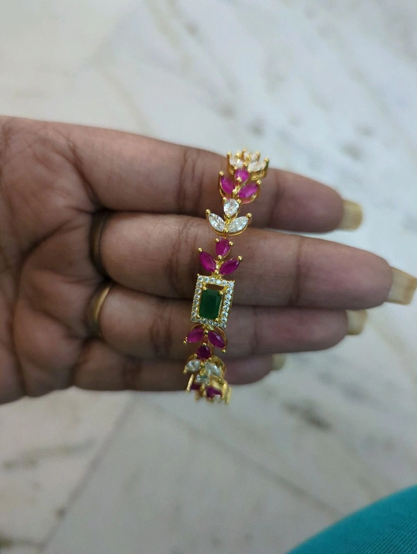 Gold Copy Bracelet  - Red and green