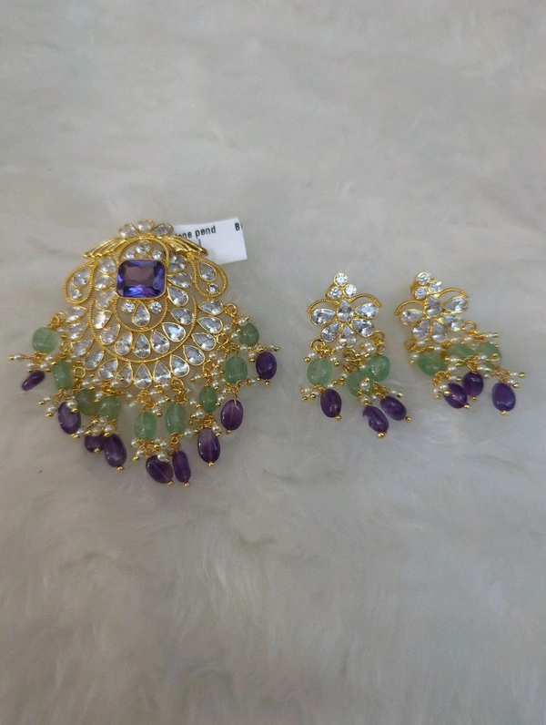 Poliki Stone Pendent Set - Purple
