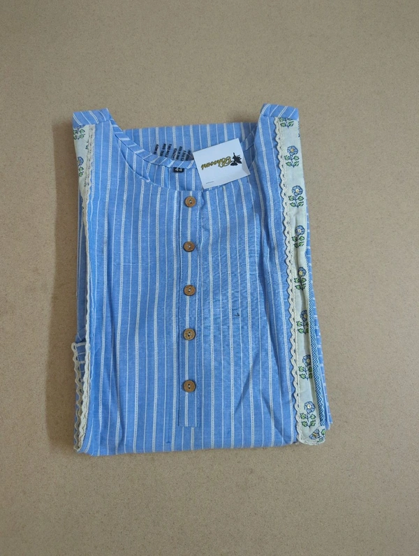 Pure Cotton Kurthi - 44, blue