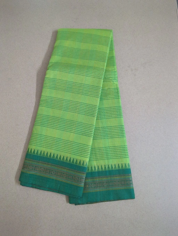 Pure Narayanapet Cotton - light green, double checks