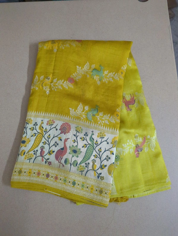 tusser georgette - Yellow