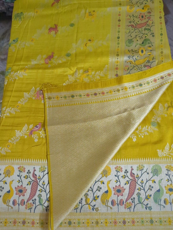tusser georgette - Yellow