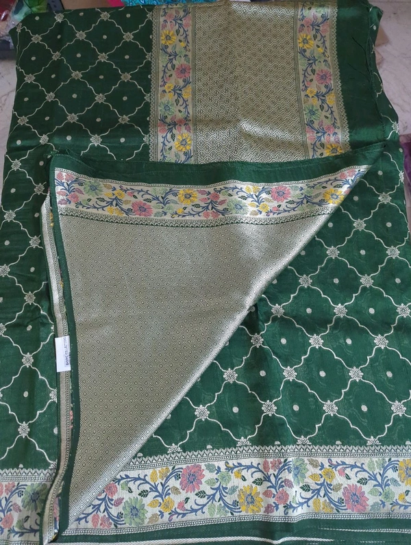 tusser georgette - green