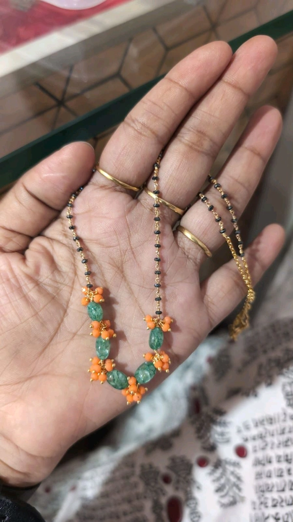 Real black diamonds with real strawberry beads  - VZ