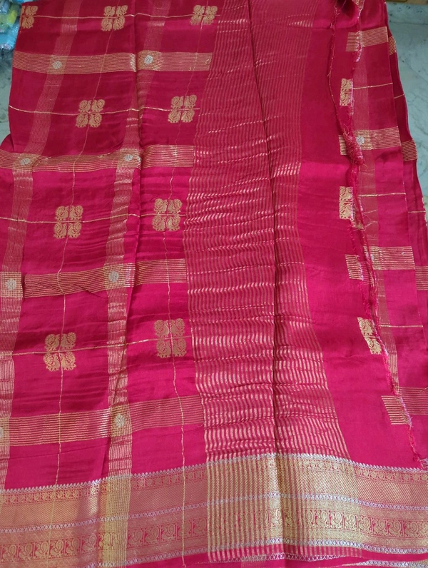 Pure Dola With Bandini Blouse - watermelon red 6