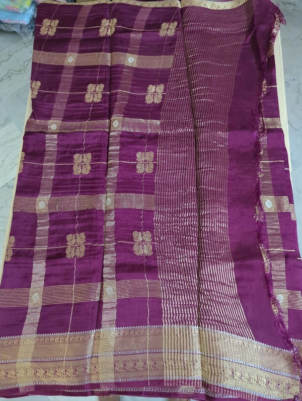 Pure Dola With Bandini Blouse - purple 9