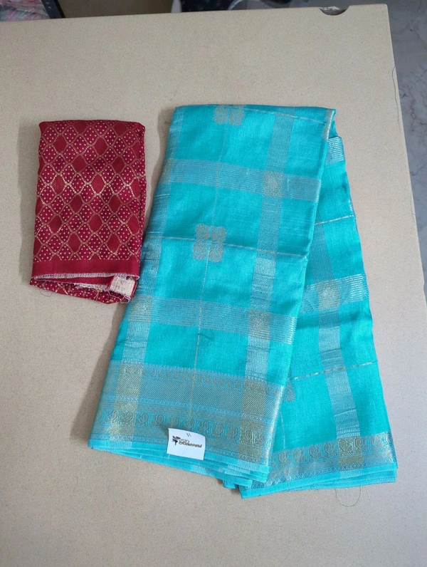 Pure Dola With Bandini Blouse - sky blue 11
