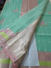 Silk Kota Embroidery  - teal