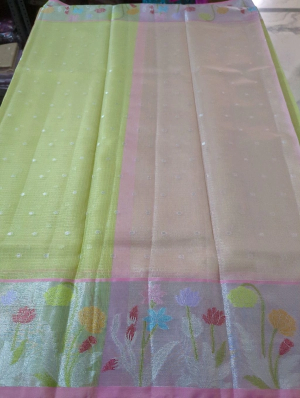 silk kota weaving - Mint Green