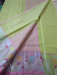 silk kota weaving - Mint Green