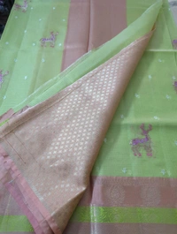 Silk Kota Embroidery  - Snowy Mint