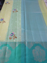 Silk Kota Embroidery  - yellow