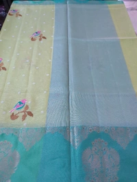 Silk Kota Embroidery  - green