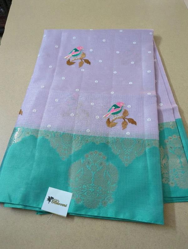 Silk Kota Embroidery  - Mauve