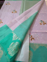 Silk Kota Embroidery  - Mauve