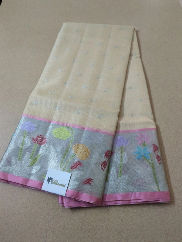 silk kota weaving - Peach