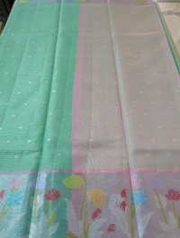 silk kota weaving - teal