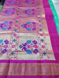 Pure Handloom Narayanapet pythani - green