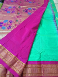 Pure Handloom Narayanapet pythani - green