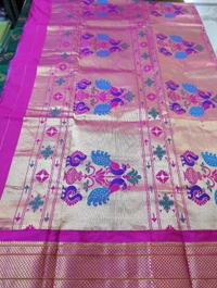 Pure Handloom Narayanapet pythani - Green Pea