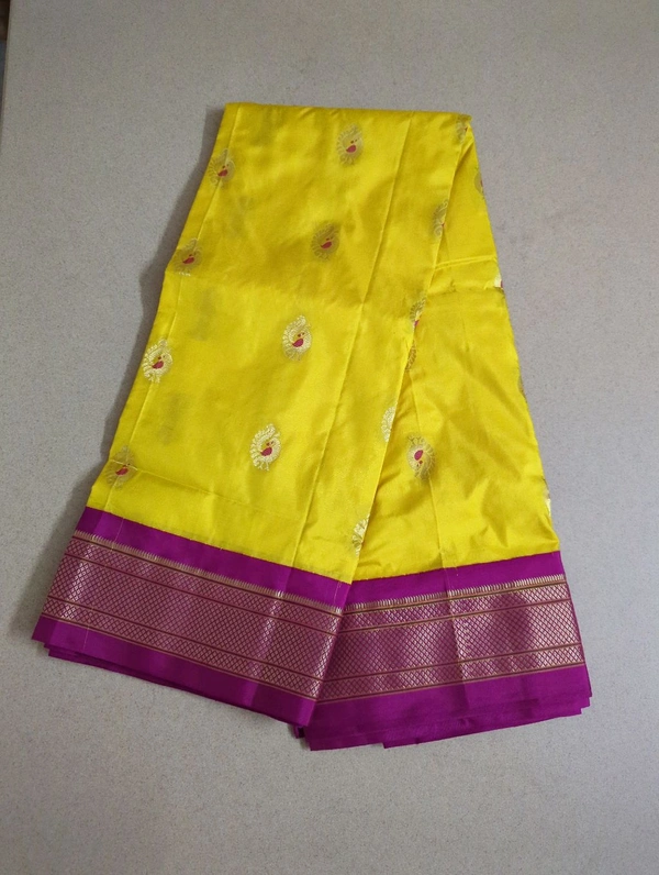 PURE HANDLOOM NARAYANAPET PYTHANI - Yellow