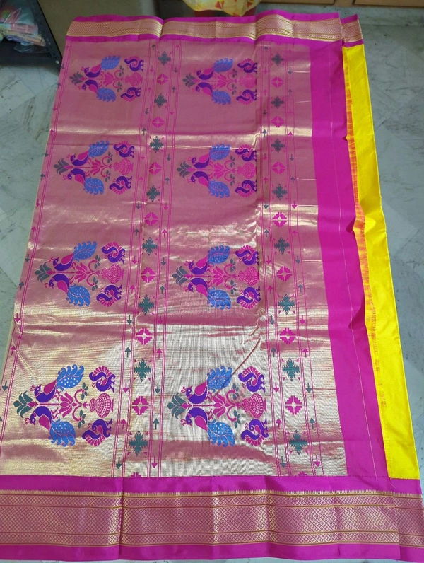 PURE HANDLOOM NARAYANAPET PYTHANI - Yellow