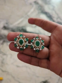 Diamond Copy Studs - green, VZ