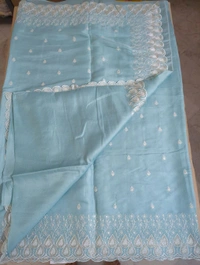 Satin Tusser Embroidery  - Spray