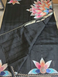Tusser Embroidery  - Black