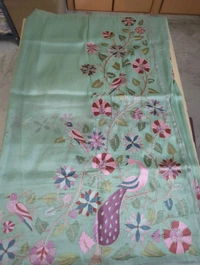 Designer Georgette Tissue  - teal green