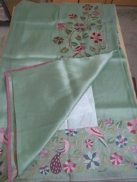 Designer Georgette Tissue  - teal green