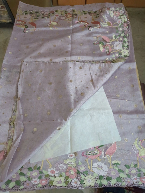 Designer Weaving With Embroidery  - lavender