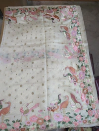 Designer Weaving With Embroidery  - White
