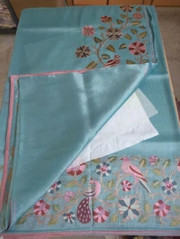 Designer Georgette Tissue  - sky blue