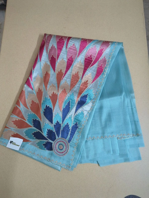 Tissue Georgette Designer - sky blue