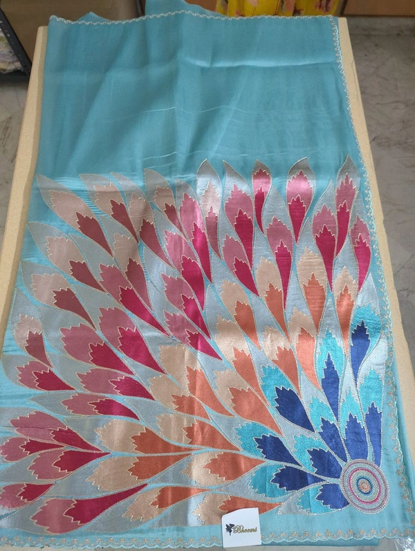 Tissue Georgette Designer - sky blue