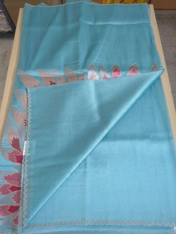 Tissue Georgette Designer - sky blue