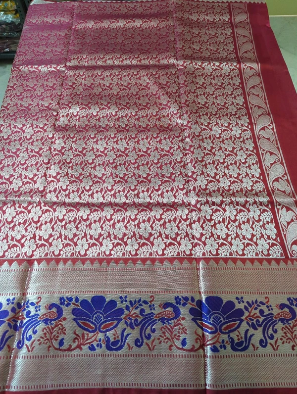 Pure Handloom Venkatagiri Pattu  - Sundown