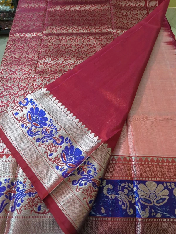 Pure Handloom Venkatagiri Pattu  - Sundown