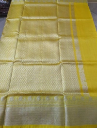 Pure Handloom Venkatagiri Pattu  - Web Orange